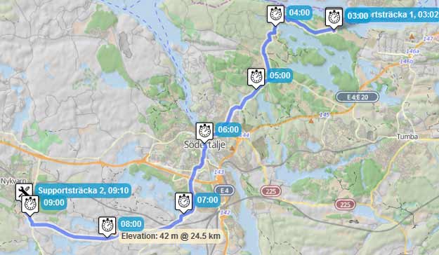 Karta över etapp 2