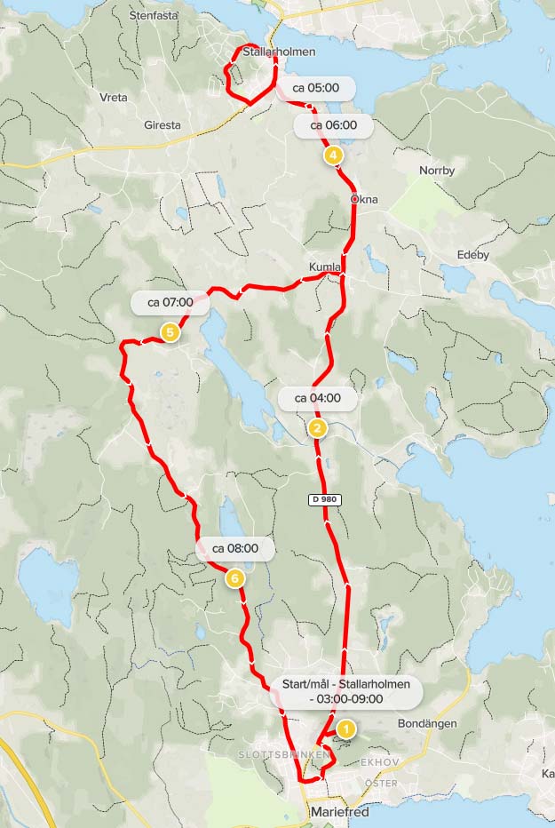 Karta över etapp Stallarholmen